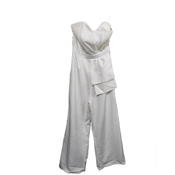 2459) Lulus Won A Heart White Strapless Wide-Leg Pantsuit Size Small - Picture 10 of 14